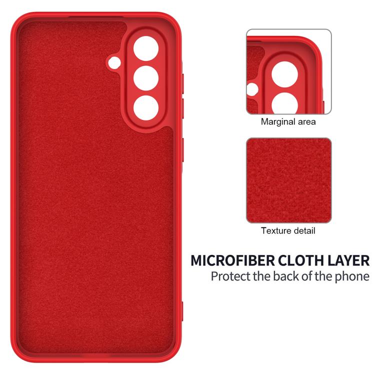 Funda de silicona líquida de color sólido para Samsung Galaxy M36 5G, a prueba de caídas y cobertura total (roja)