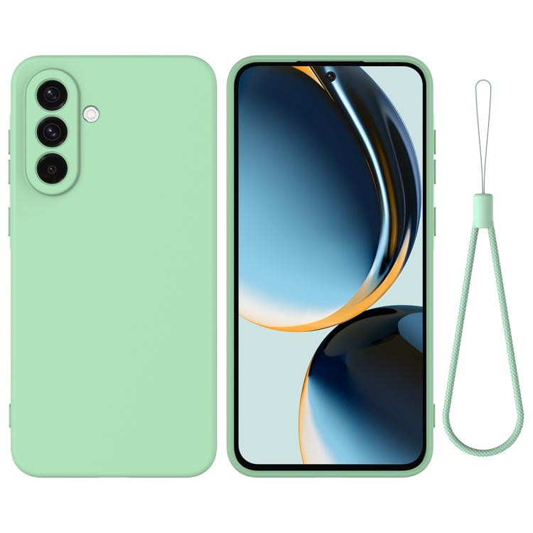 Funda de silicona líquida de color sólido para Samsung Galaxy M36 5G, a prueba de caídas y cobertura total (verde)