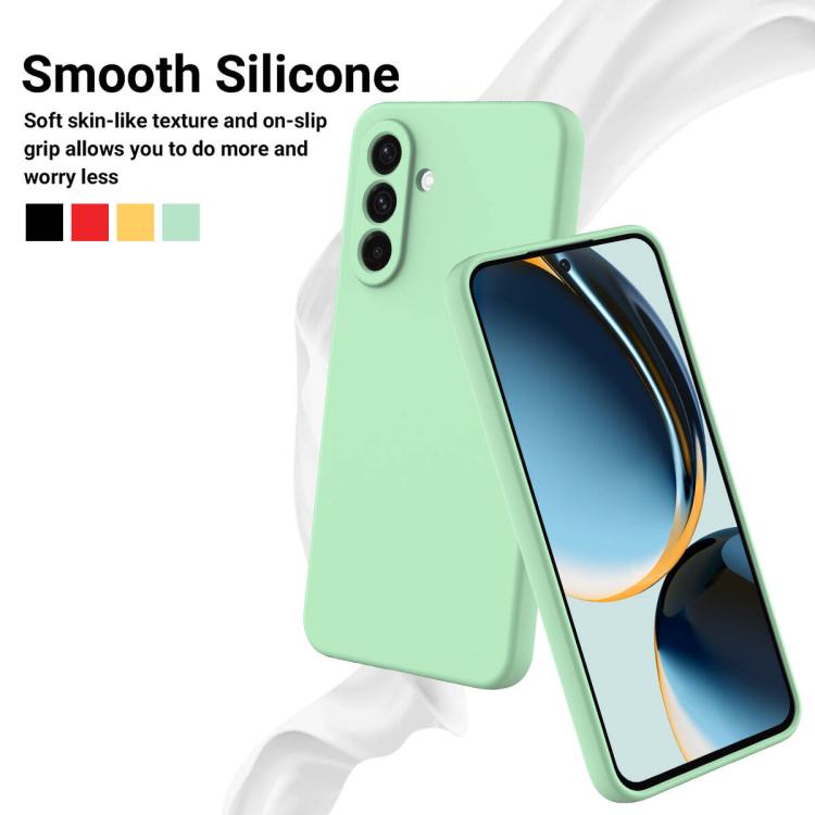 Funda de silicona líquida de color sólido para Samsung Galaxy M36 5G, a prueba de caídas y cobertura total (verde)