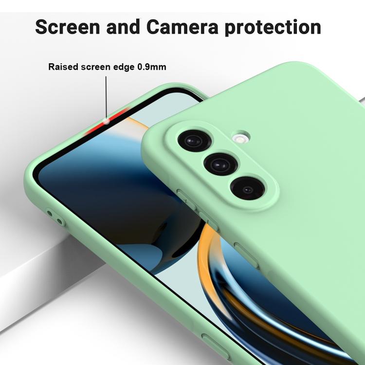 Funda de silicona líquida de color sólido para Samsung Galaxy M36 5G, a prueba de caídas y cobertura total (verde)
