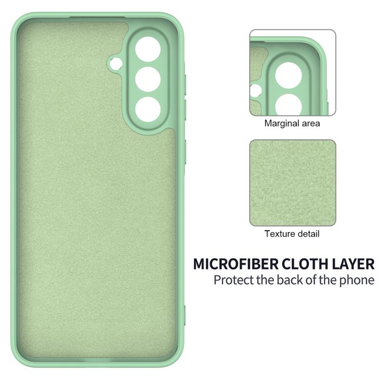 Funda de silicona líquida de color sólido para Samsung Galaxy M36 5G, a prueba de caídas y cobertura total (verde)