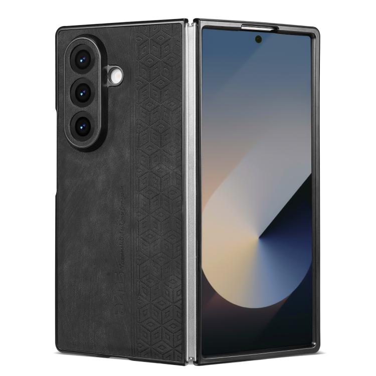 Funda AZNS con relieve 3D para Samsung Galaxy Z Fold7 5G (negra)