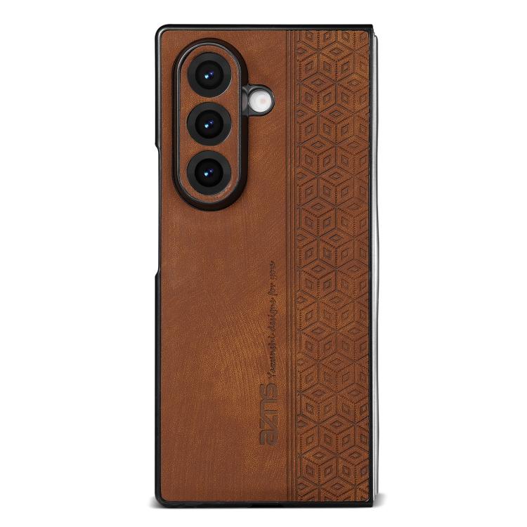 Funda AZNS con relieve 3D para Samsung Galaxy Z Fold7 5G (marrón)