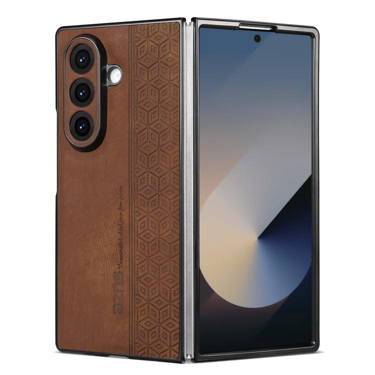 Funda AZNS con relieve 3D para Samsung Galaxy Z Fold7 5G (marrón)