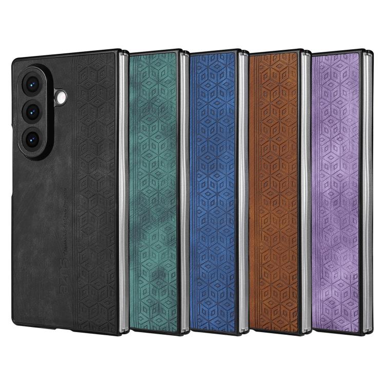 Funda AZNS con relieve 3D para Samsung Galaxy Z Fold7 5G (marrón)