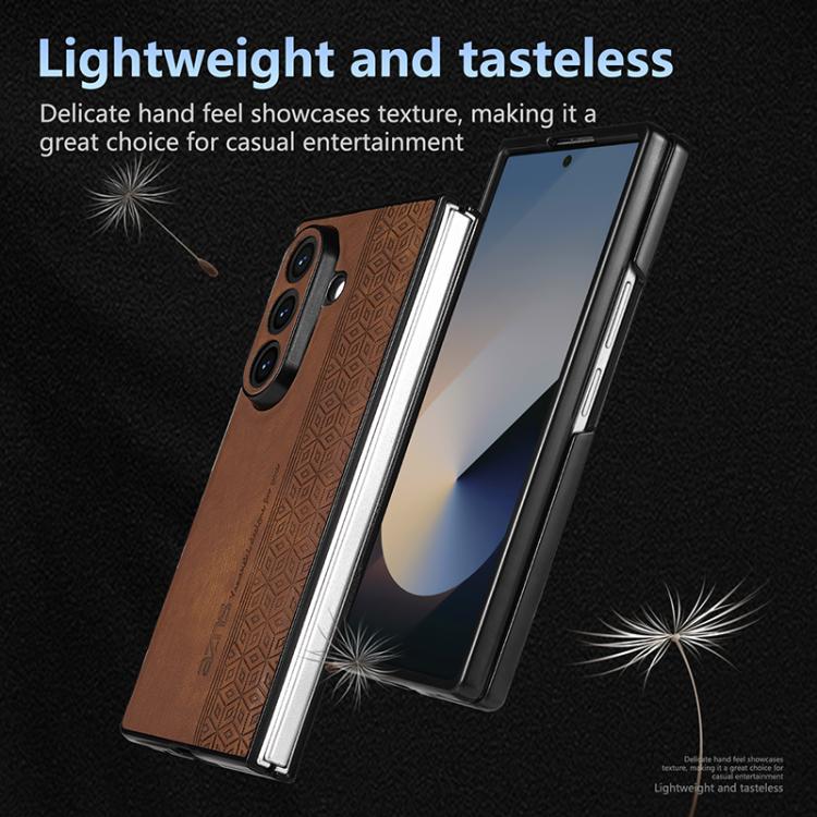 Funda AZNS con relieve 3D para Samsung Galaxy Z Fold7 5G (marrón)