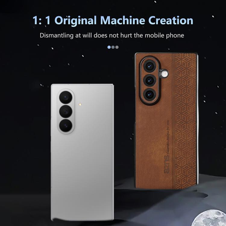 Funda AZNS con relieve 3D para Samsung Galaxy Z Fold7 5G (marrón)