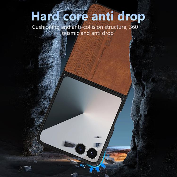 Funda AZNS con relieve 3D para Samsung Galaxy Z Flip7 5G (negra)