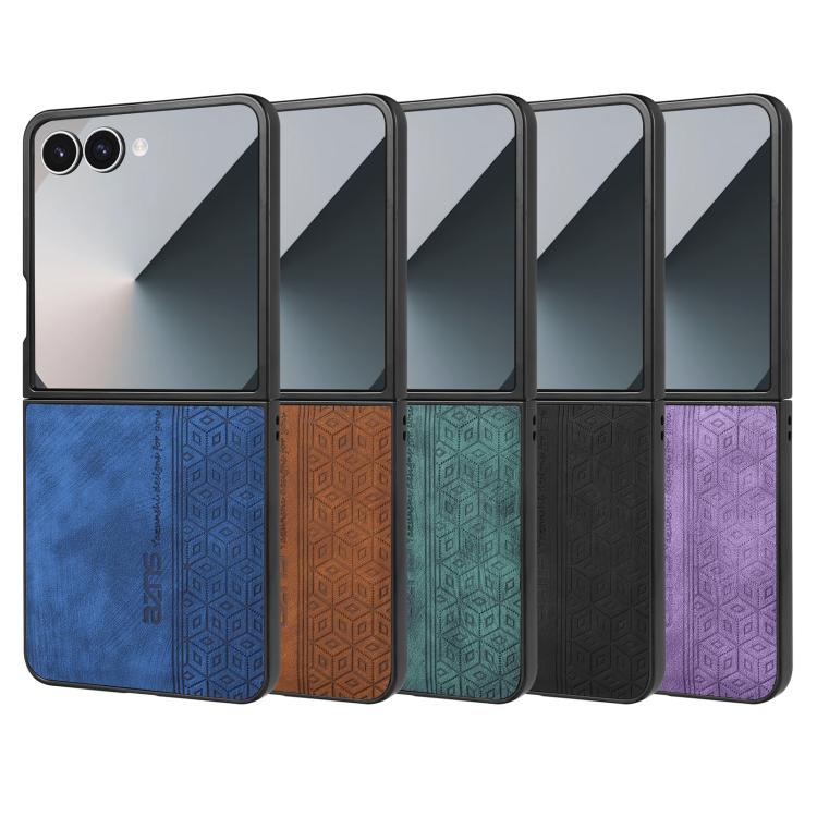 Funda AZNS con relieve 3D para Samsung Galaxy Z Flip7 5G (azul)