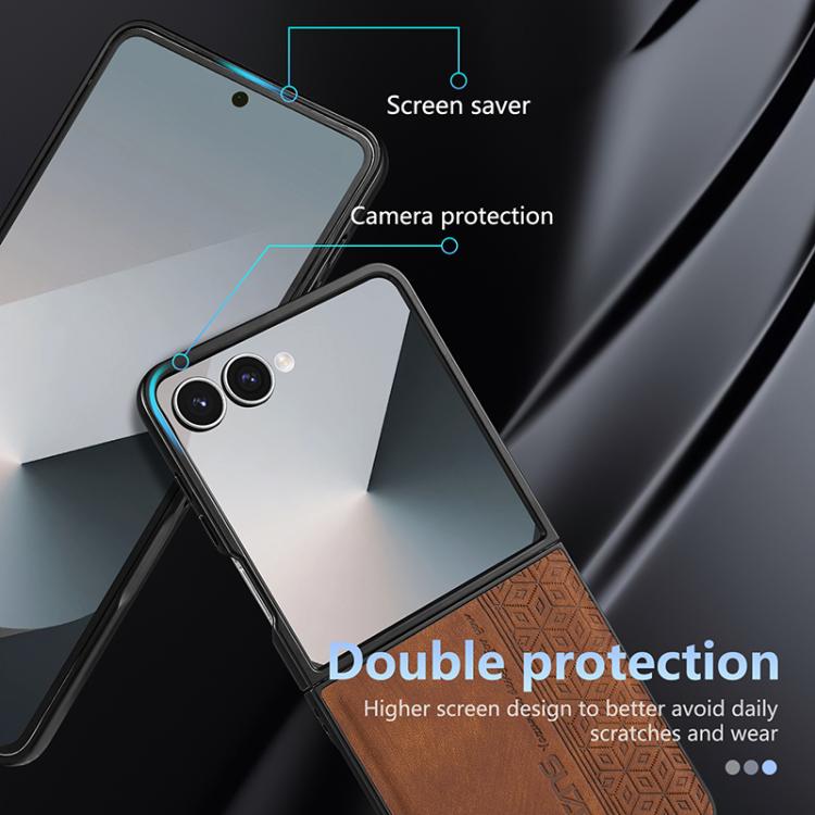 Funda AZNS con relieve 3D para Samsung Galaxy Z Flip7 5G (morada)