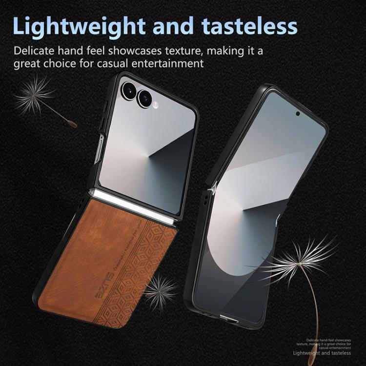 Funda AZNS con relieve 3D para Samsung Galaxy Z Flip7 5G (morada)