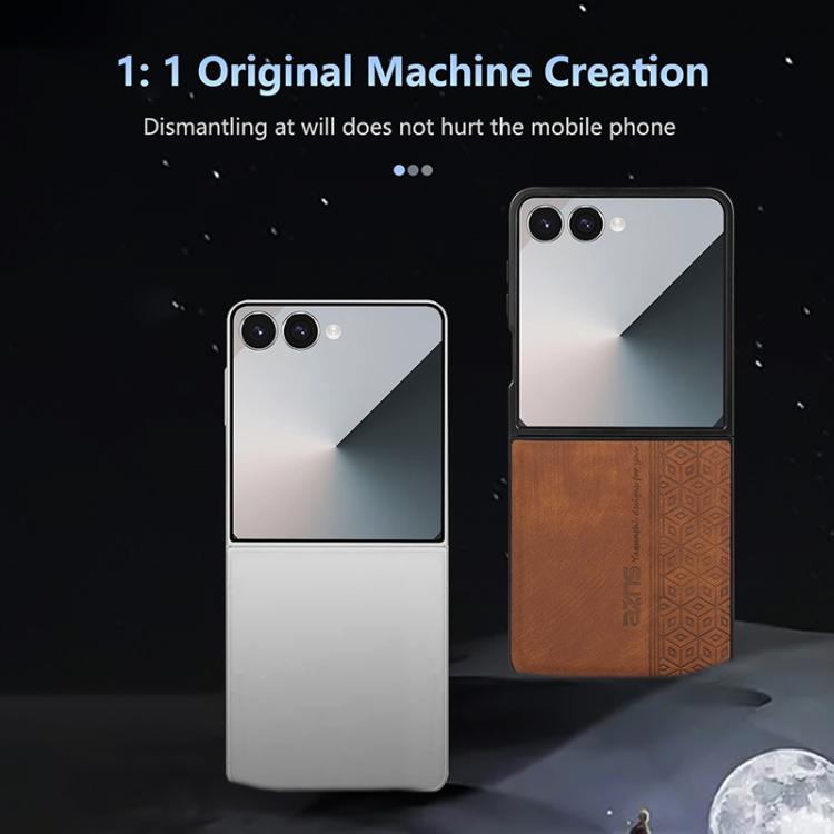 Funda AZNS con relieve 3D para Samsung Galaxy Z Flip7 5G (marrón)
