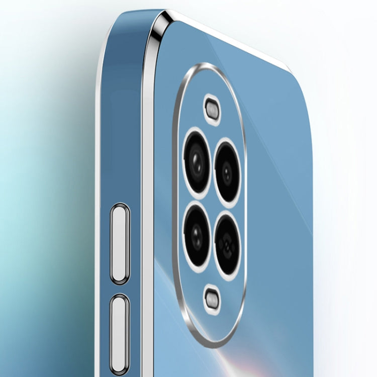 Funda TPU Huawei Nova 13 Pro Xinli a Prueba de Golpes con Borde Dorado y Soporte para Anillo (Azul Celestial)