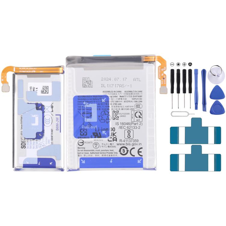 Reemplazo de batería de 1 par para Galaxy Z Flip6 2870 mAh 1130 mAh