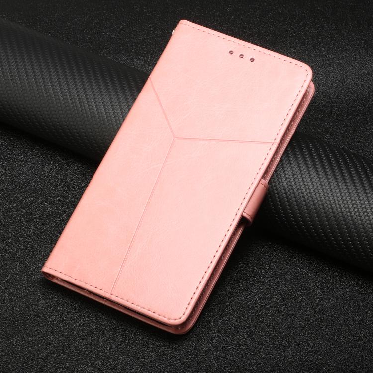 Funda de cuero con tapa en forma de Y para TCL 60 SE/605 (rosa)