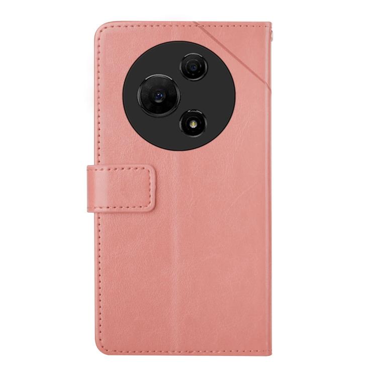 Funda de cuero con tapa en forma de Y para TCL 60 SE/605 (rosa)