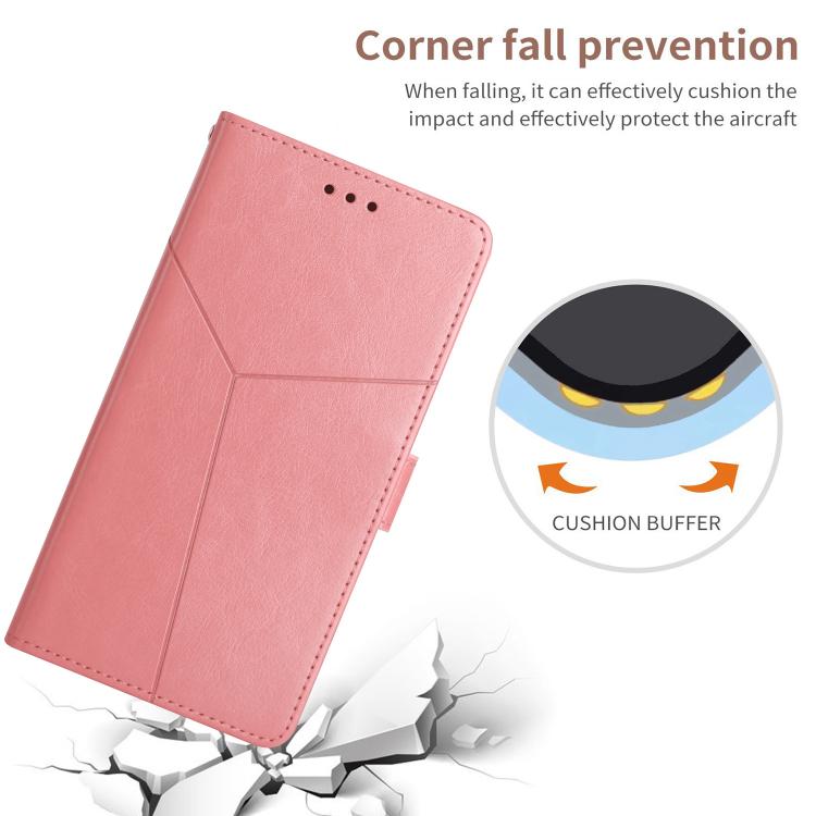 Funda de cuero con tapa en forma de Y para TCL 60 SE/605 (rosa)
