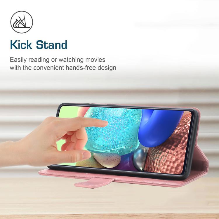 Funda de cuero con tapa en forma de Y para TCL 60 SE/605 (rosa)