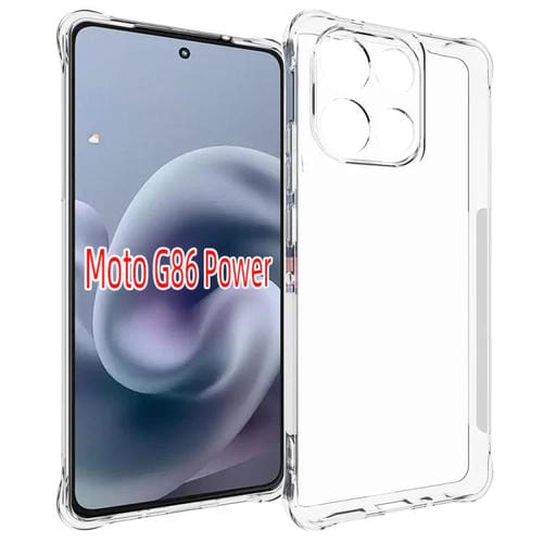 Funda de TPU gruesa, antideslizante y a prueba de golpes para Motorola Moto G86 Power (transparente)