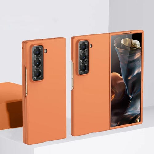Funda para Teléfono Samsung Galaxy Z Fold Cobertura Total PC Tacto Especial (Naranja)