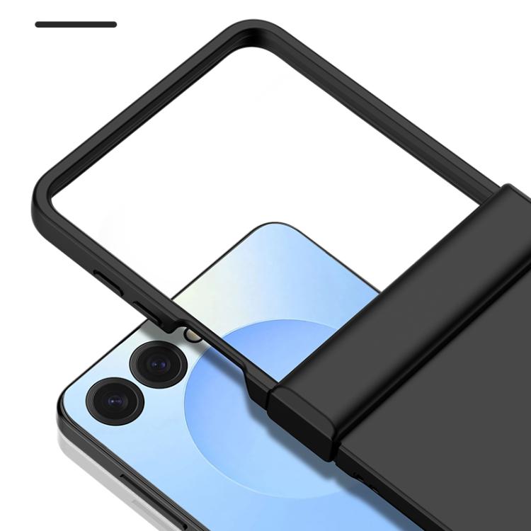 Funda de PC de 3 piezas para Samsung Galaxy Z Flip7 con tacto suave y cobertura total, a prueba de golpes (negra)