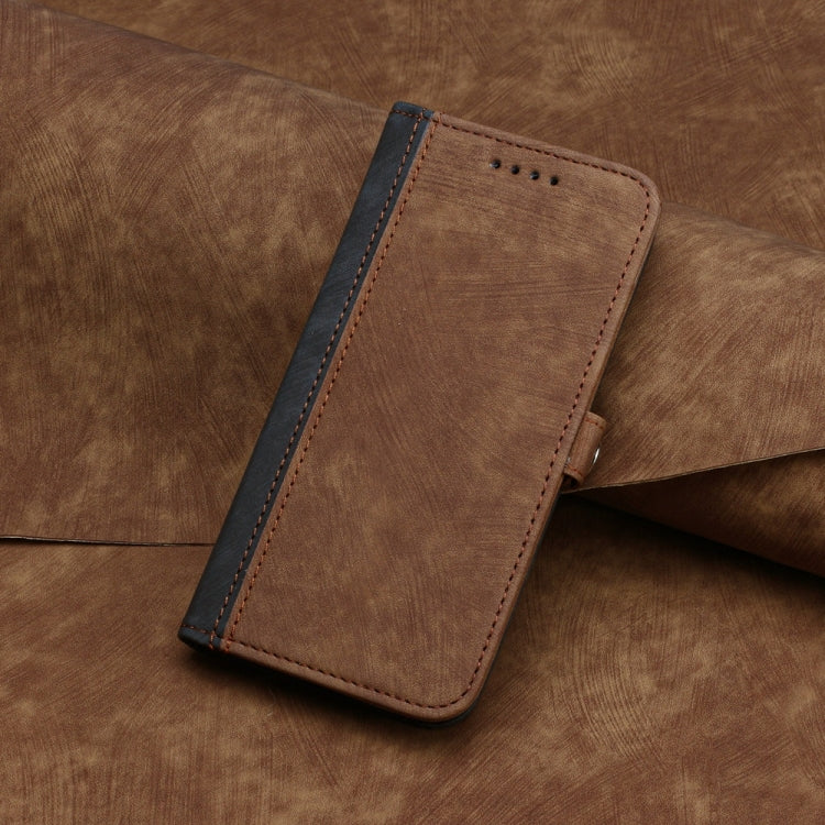 Funda de Cuero para Sharp Aquos R9 Pro con Correa Plegable y Hebilla Lateral Doble (Marrón)