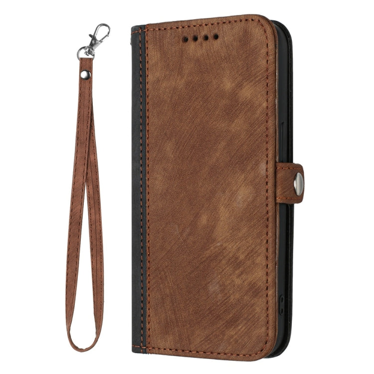 Funda de Cuero para Sharp Aquos R9 Pro con Correa Plegable y Hebilla Lateral Doble (Marrón)