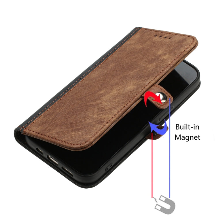 Funda de Cuero para Sharp Aquos R9 Pro con Correa Plegable y Hebilla Lateral Doble (Marrón)