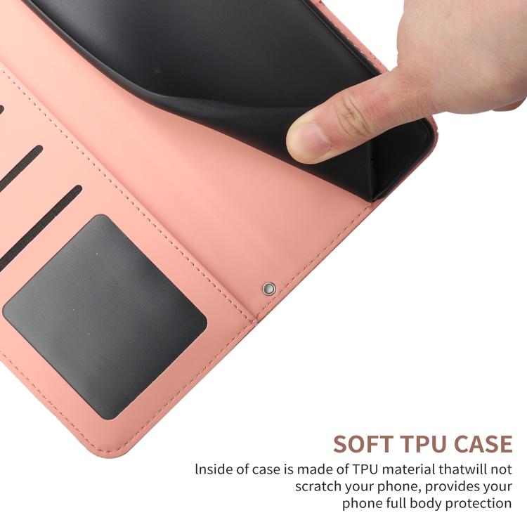 Funda de cuero con tapa y diseño de mariposas en relieve para TCL 60 SE / 605 HT03 (rosa)
