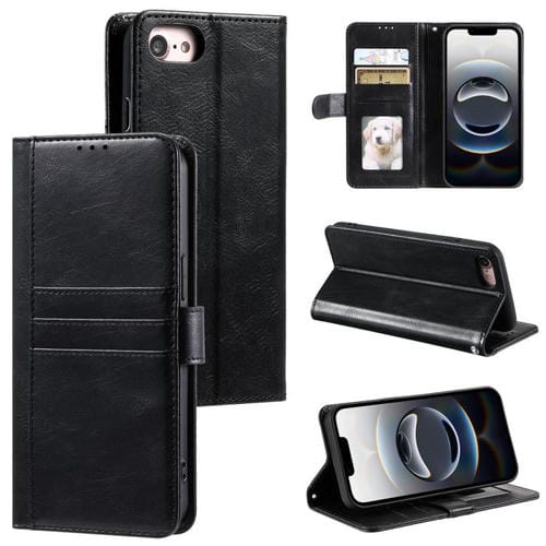Funda Tipo Billetera Cuero para iPhone 16E Capacidad 6 Tarjetas (Negra)