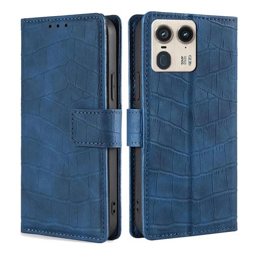 Funda de Piel con Cierre Magnético para Motorola Edge 50 Ultra (Azul)