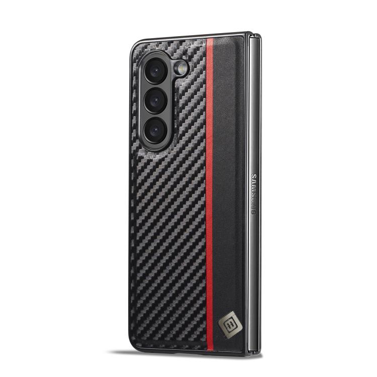 Funda LC.IMEEKE 3 en 1 con textura de fibra de carbono, a prueba de golpes, para Samsung Galaxy Z Fold7 5G (negra)