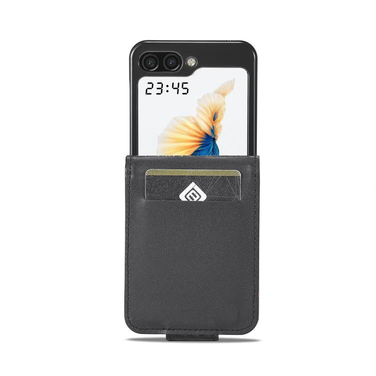 Funda de cuero de fibra de carbono LC.IMEEKE para Samsung Galaxy Z Flip7 5G (negro horizontal)