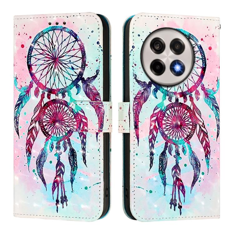 Funda de Cuero con Tapa Horizontal y Pintura 3D para OnePlus 13R Ace 5 5 Pro (Campanas de Viento Color)