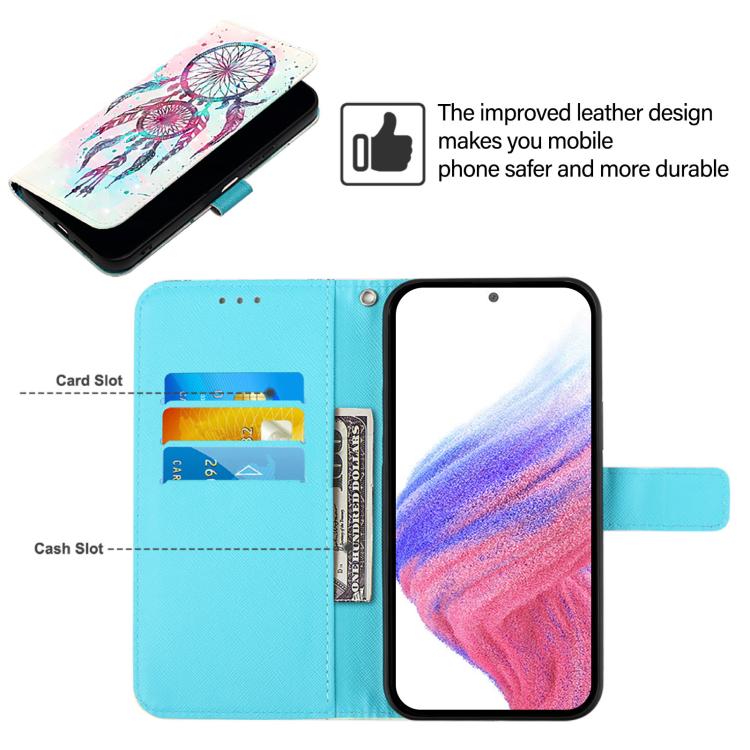Funda de Cuero con Tapa Horizontal y Pintura 3D para OnePlus 13R Ace 5 5 Pro (Campanas de Viento Color)