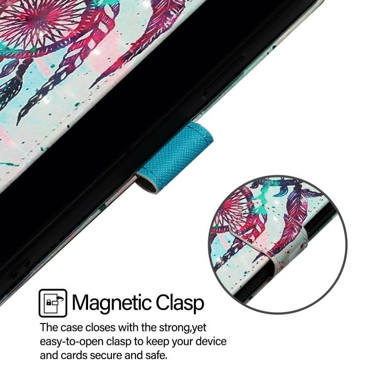 Funda de Cuero con Tapa Horizontal y Pintura 3D para OnePlus 13R Ace 5 5 Pro (Campanas de Viento Color)