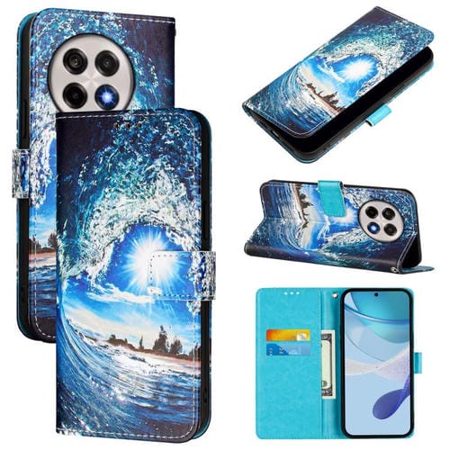 Funda de Teléfono Cuero OnePlus 13R Ace 5 5 Pro Patrón Ondas y Sol