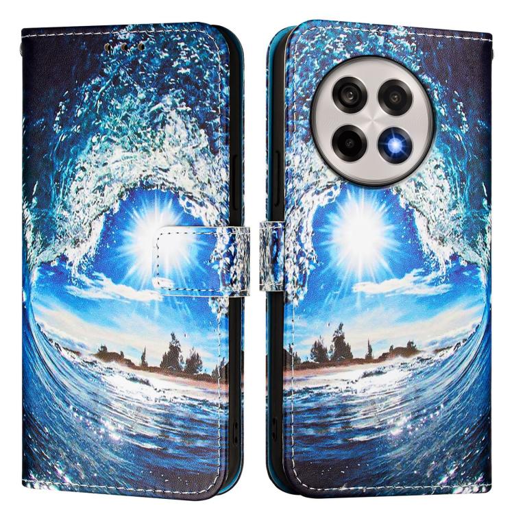 Funda de Teléfono Cuero OnePlus 13R Ace 5 5 Pro Patrón Ondas y Sol