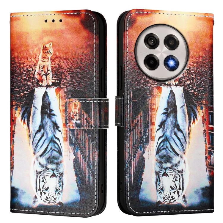 Funda de Teléfono Cuero OnePlus 13R Ace 5 5 Pro Patrón Gatos y Tigres