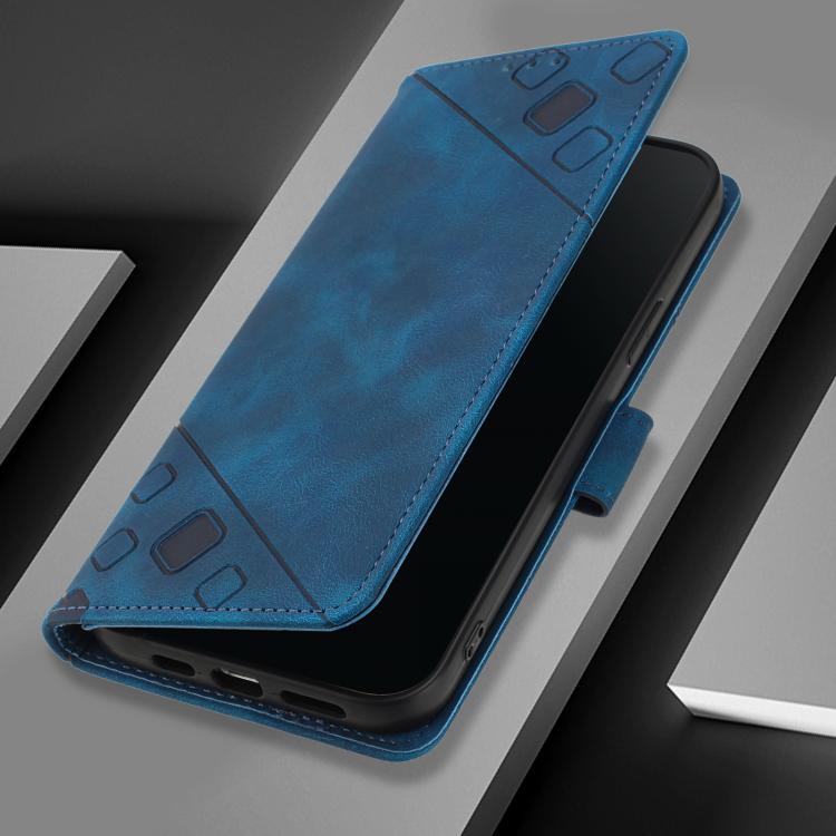 Funda de Cuero con Relieve para OnePlus 13R Ace 5 Pro 5G (Azul)