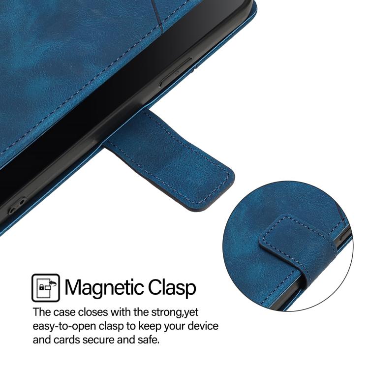 Funda de Cuero con Relieve para OnePlus 13R Ace 5 Pro 5G (Azul)