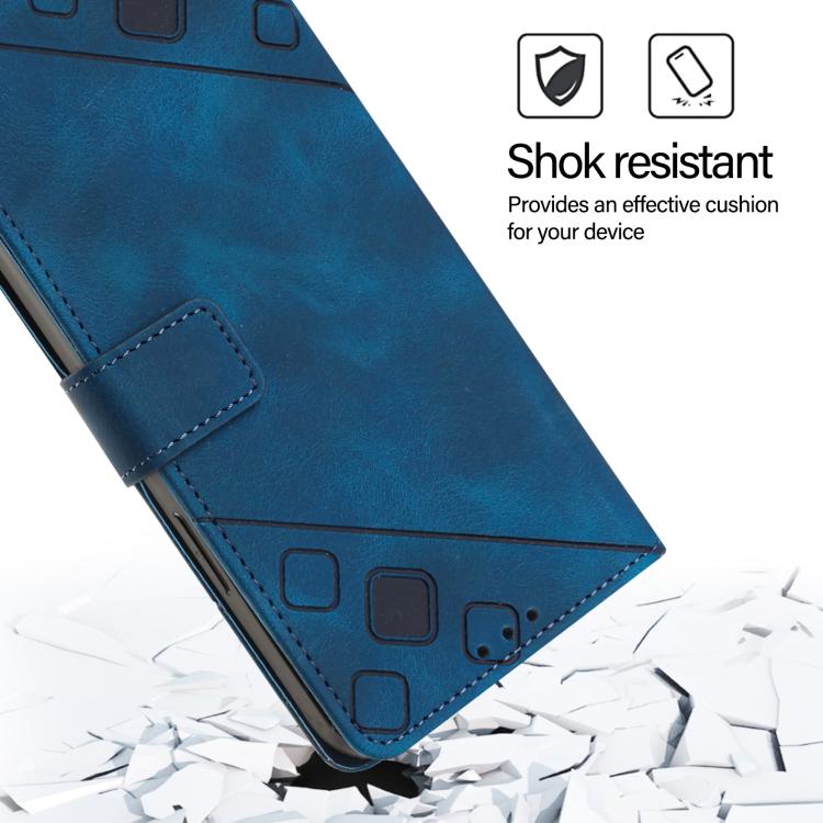 Funda de Cuero con Relieve para OnePlus 13R Ace 5 Pro 5G (Azul)