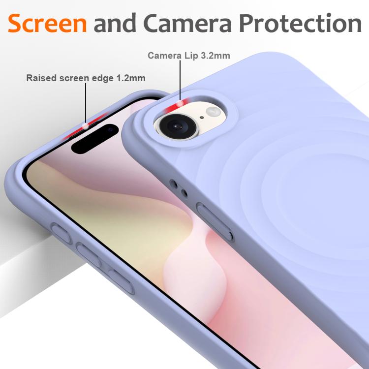 Funda de Silicona Líquida Magnética Magsafe para iPhone 16E (Morado)