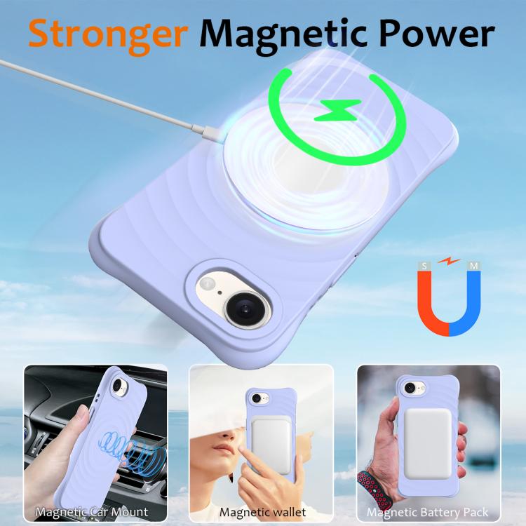 Funda de Silicona Líquida Magnética Magsafe para iPhone 16E (Morado)