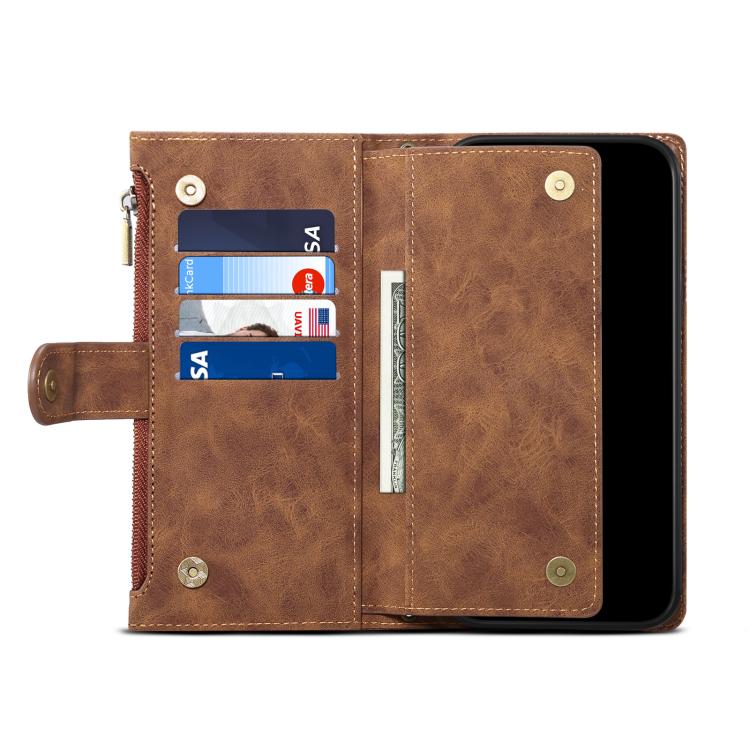 Funda de cuero retro con protección RFID para Motorola Moto G86 5G ESEBLE (marrón)