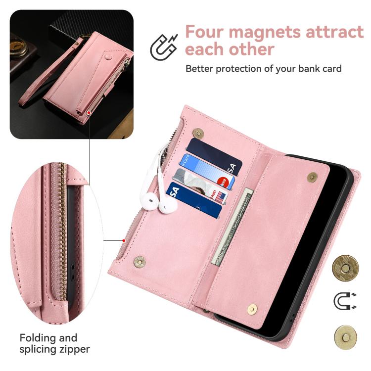 Funda de cuero retro ESEBLE con tecnología RFID para Motorola Edge 60 (oro rosa)