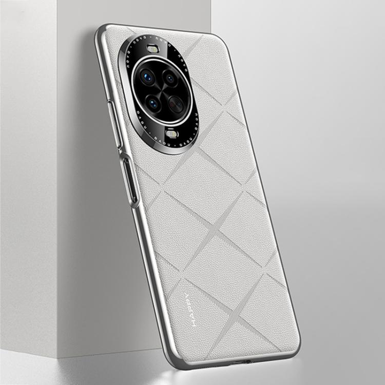 Funda de cuero lisa para Huawei Nova 14 (blanca)