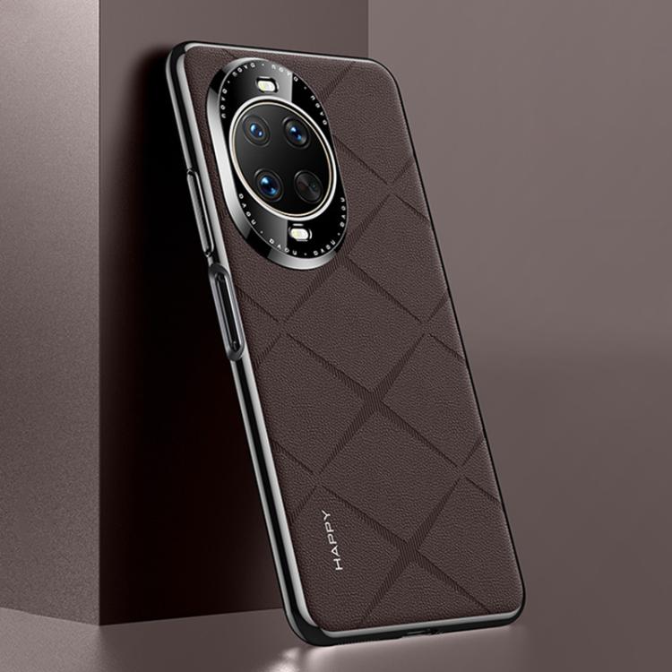 Funda de cuero liso para Huawei nova 14 Ultra (marrón)