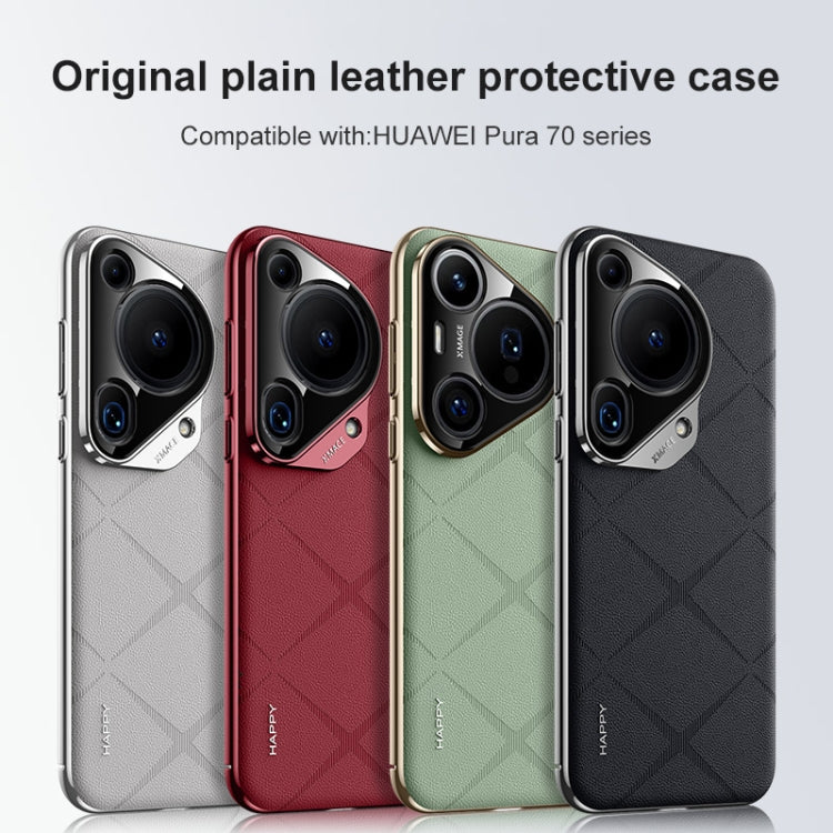 Funda de cuero liso para Huawei Pura 80 Pro / 80 Pro+ 5G (rojo vino)