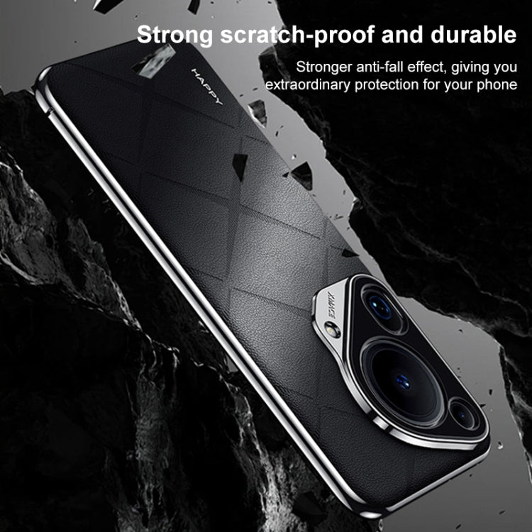 Funda de cuero lisa para Huawei Nova 14 (blanca)